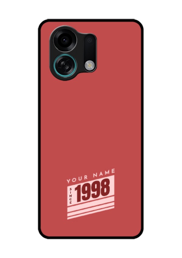 Oppo K13 Turbo Pro 5G Custom Glass Phone Case - Red Custom Year Of Birth Design