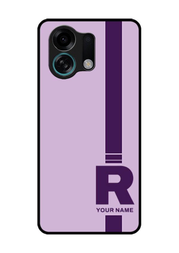 Oppo K13 Turbo Pro 5G Custom Glass Phone Case - Simple Dual Tone Stripe With Name Design