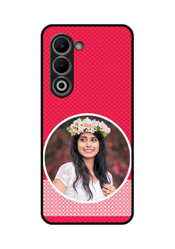 Oppo K13x 5G Custom Glass Phone Case - Pink Color Pattern Design