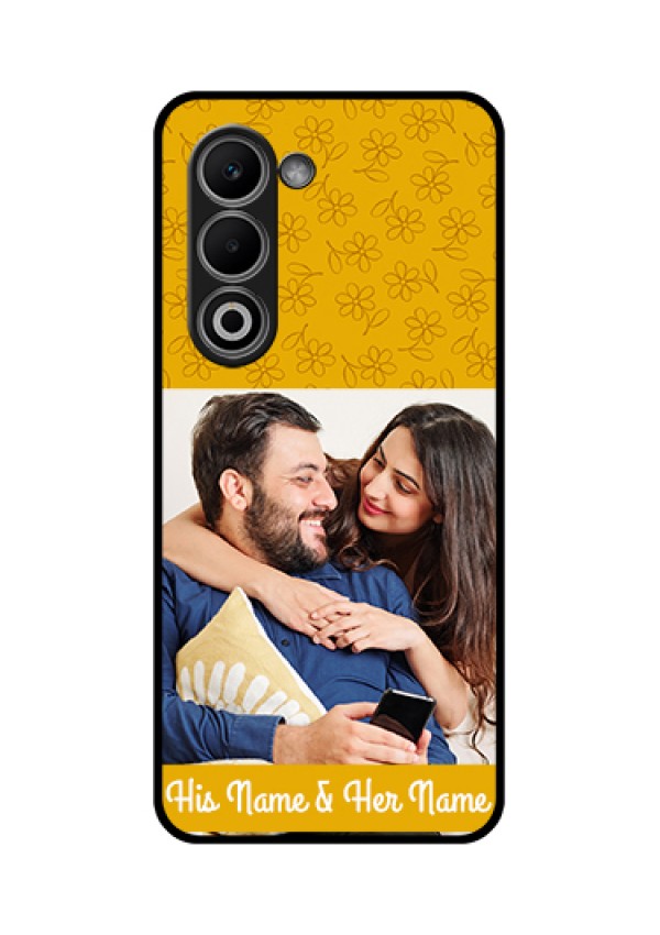 Oppo K13x 5G Custom Glass Phone Case - Yellow Floral Design