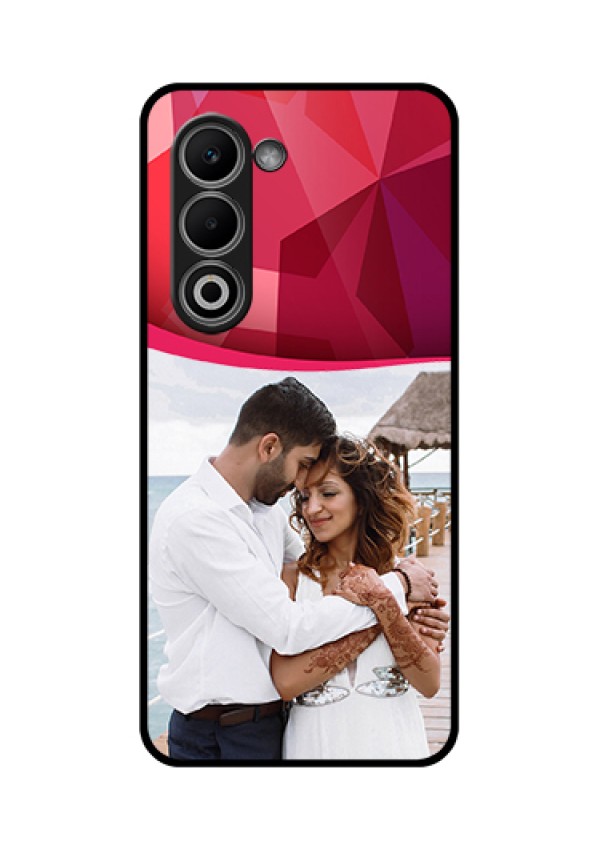 Oppo K13x 5G Custom Glass Phone Case - Red Abstract Design