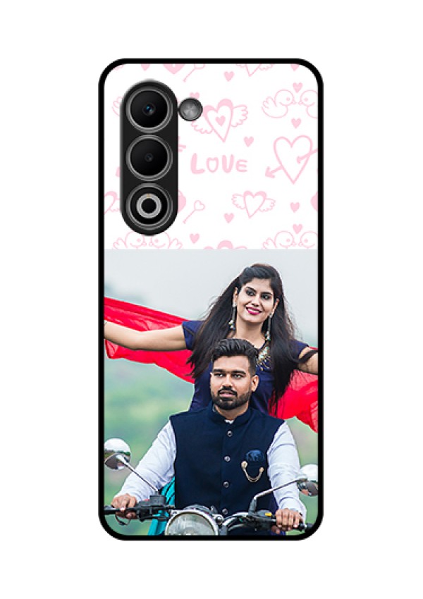 Oppo K13x 5G Custom Glass Phone Case - Pink Flying Heart Design