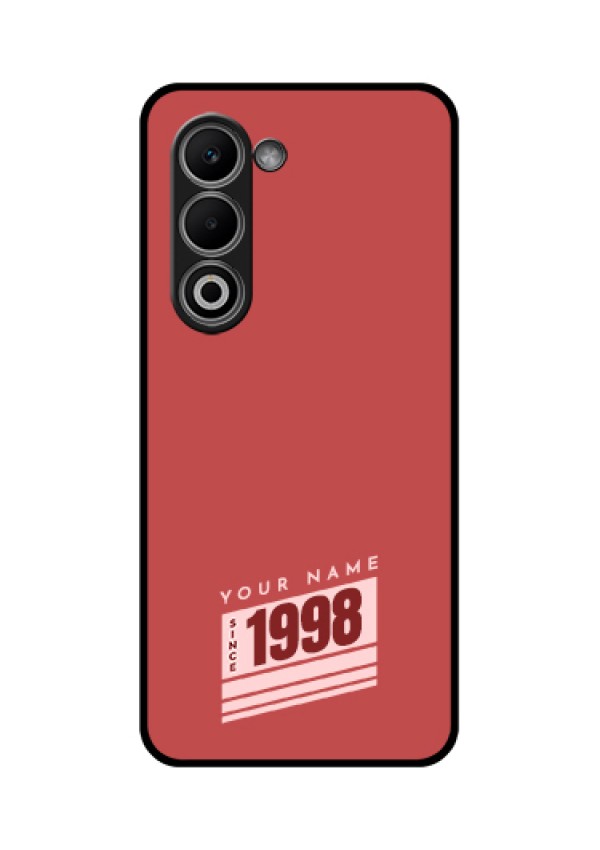 Oppo K13x 5G Custom Glass Phone Case - Red Custom Year Of Birth Design