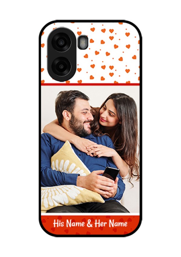 Oppo K14x 5G Custom Glass Phone Case - Orange Love Symbol Design