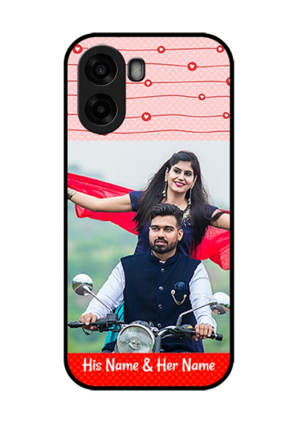 Oppo K14x 5G Custom Glass Phone Case - Red Pattern Case Design