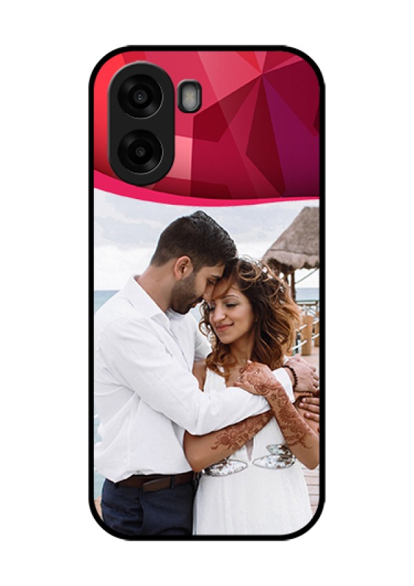 Oppo K14x 5G Custom Glass Phone Case - Red Abstract Design