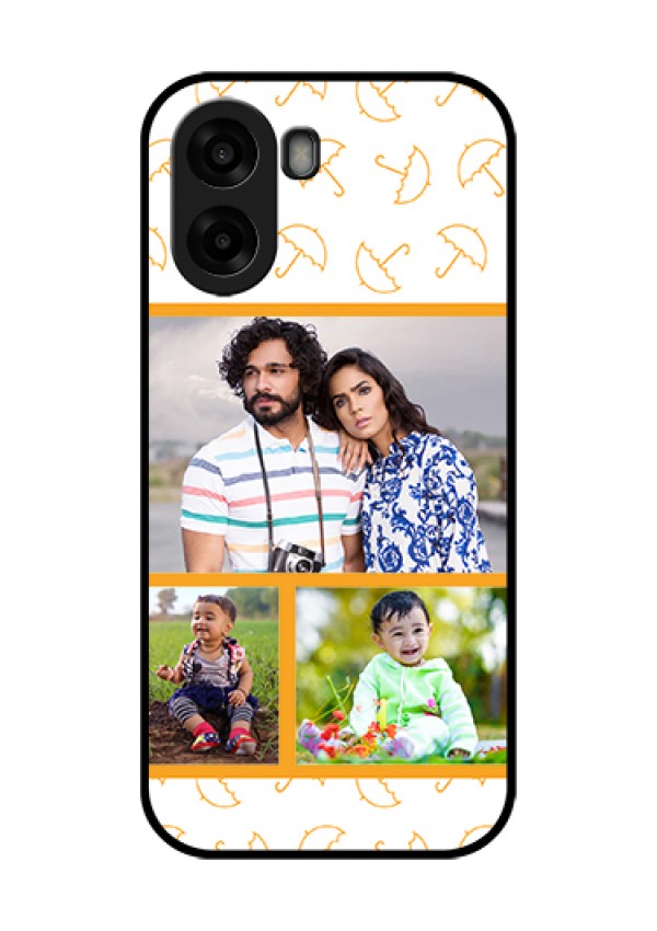 Oppo K14x 5G Custom Glass Phone Case - Yellow Pattern Design