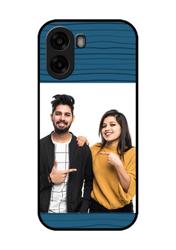 Oppo K14x 5G Custom Glass Phone Case - Blue Pattern Cover Design