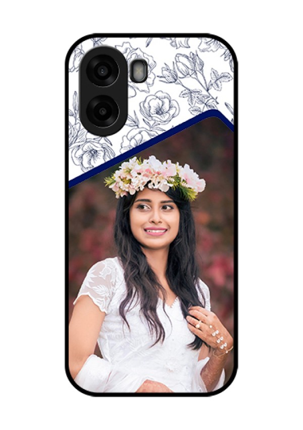 Oppo K14x 5G Custom Glass Phone Case - Classy Floral Design