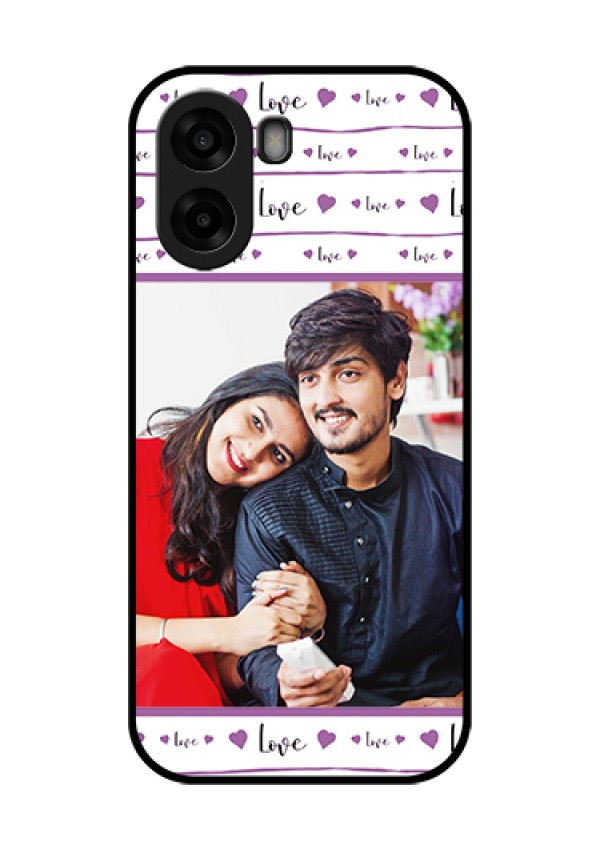 Oppo K14x 5G Custom Glass Phone Case - Couples Heart Design