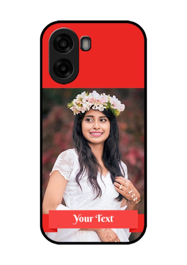 Oppo K14x 5G Custom Glass Phone Case - Simple Red Color Design