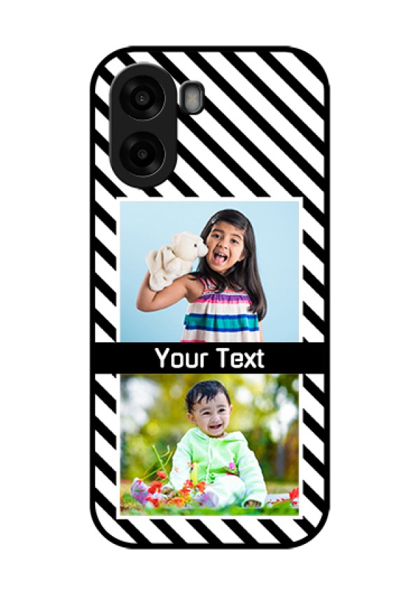 Oppo K14x 5G Custom Glass Phone Case - Black And White Stripes Design