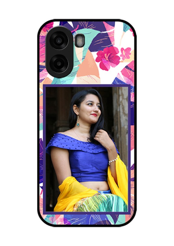 Oppo K14x 5G Custom Glass Phone Case - Abstract Floral Design