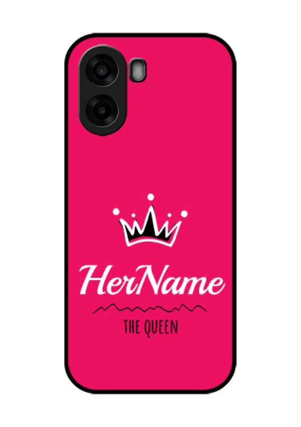 Oppo K14x 5G Custom Glass Phone Case - Queen With Name Design