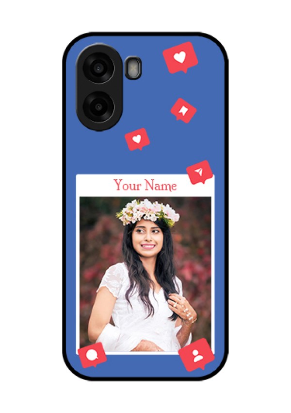Oppo K14x 5G Custom Glass Phone Case - Like Share And Comment Design
