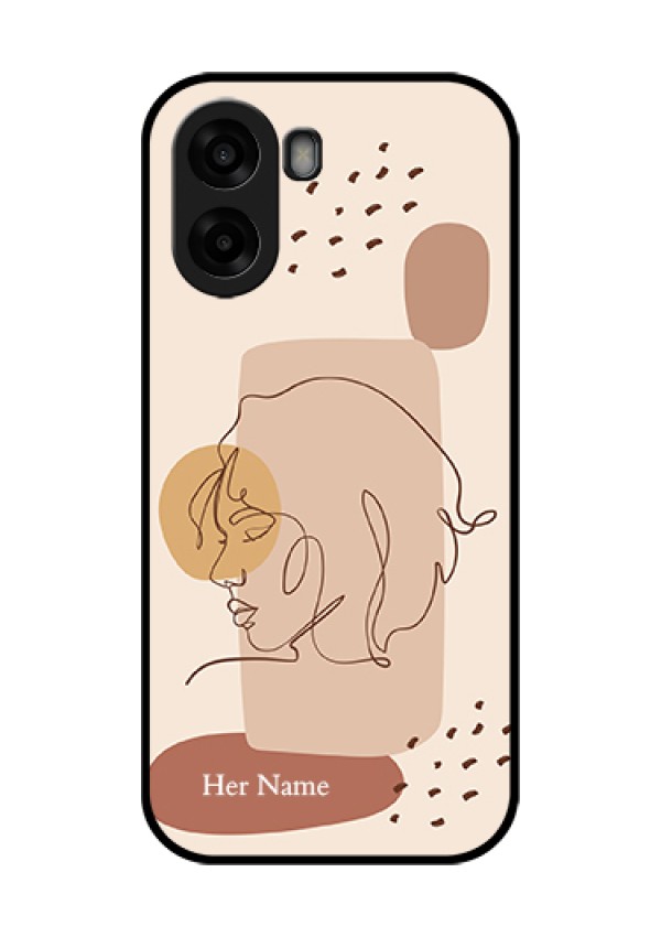 Oppo K14x 5G Custom Glass Phone Case - Calm Woman Line Art Design