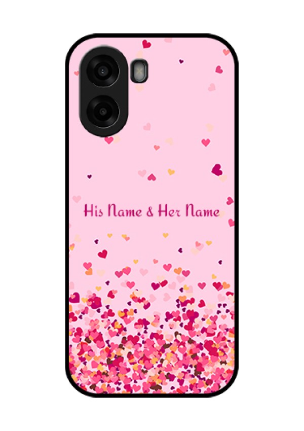 Oppo K14x 5G Custom Glass Phone Case - Floating Hearts Design