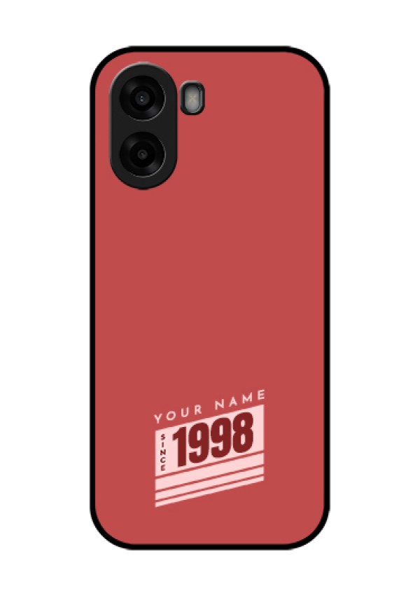 Oppo K14x 5G Custom Glass Phone Case - Red Custom Year Of Birth Design