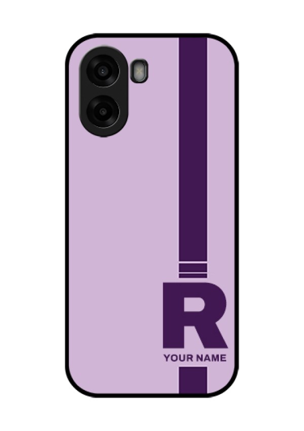 Oppo K14x 5G Custom Glass Phone Case - Simple Dual Tone Stripe With Name Design