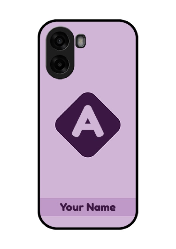 Oppo K14x 5G Custom Glass Phone Case - Custom Letter In Curved Badge Design