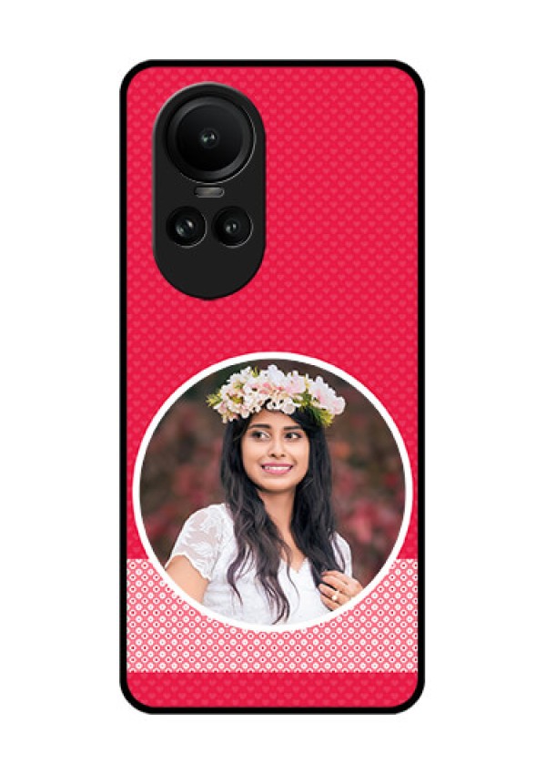 Oppo Reno 10 5G Personalised Glass Phone Case - Pink Pattern Design