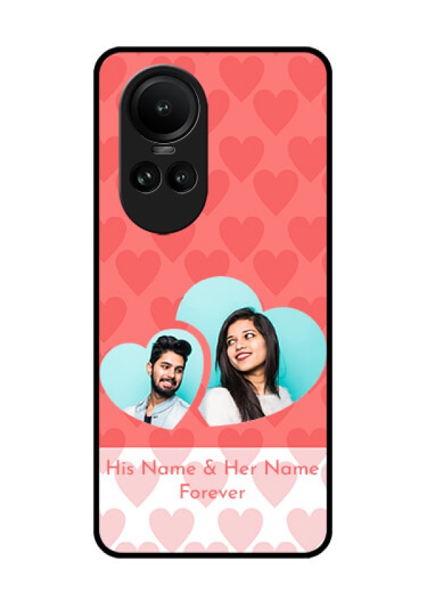 Oppo Reno 10 5G Personalized Glass Phone Case - Couple Pic Upload Design