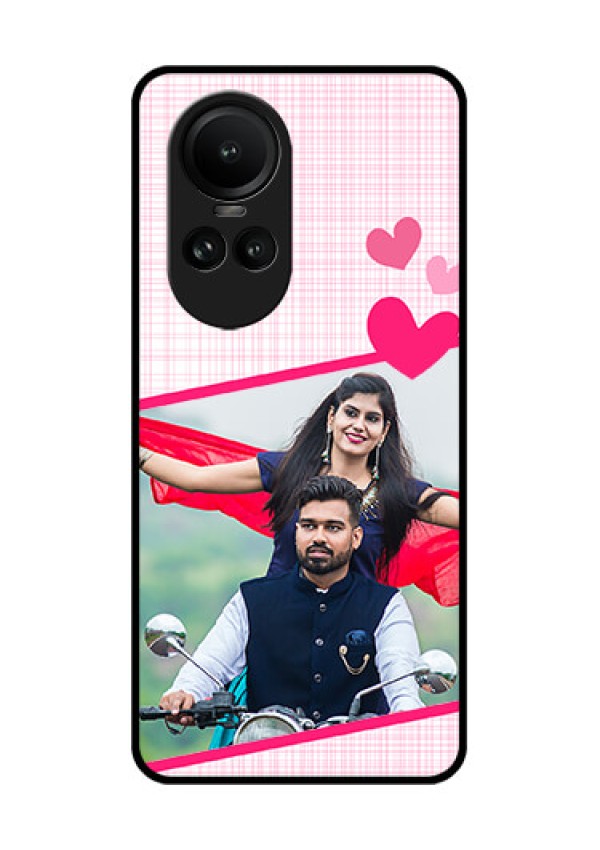 Oppo Reno 10 5G Custom Glass Phone Case - Love Shape Heart Design
