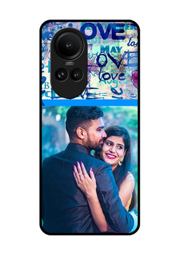 Oppo Reno 10 5G Custom Glass Mobile Case - Colorful Love Design