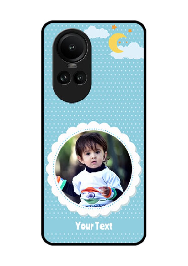 Oppo Reno 10 5G Personalised Glass Phone Case - Violet Pattern Design