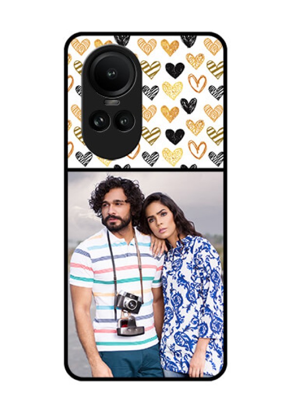 Oppo Reno 10 5G Photo Printing on Glass Case - Love Symbol Design