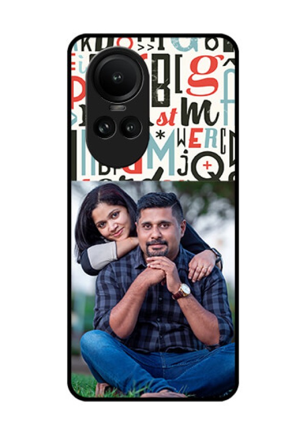 Oppo Reno 10 5G Personalized Glass Phone Case - Alphabet Design