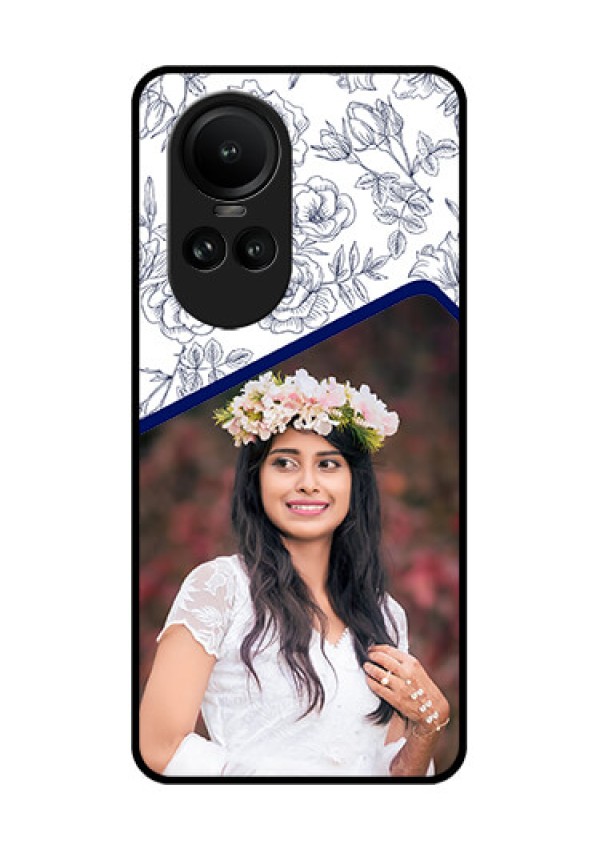 Oppo Reno 10 5G Personalized Glass Phone Case - Premium Floral Design