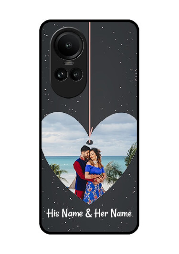 Oppo Reno 10 5G Custom Glass Phone Case - Hanging Heart Design