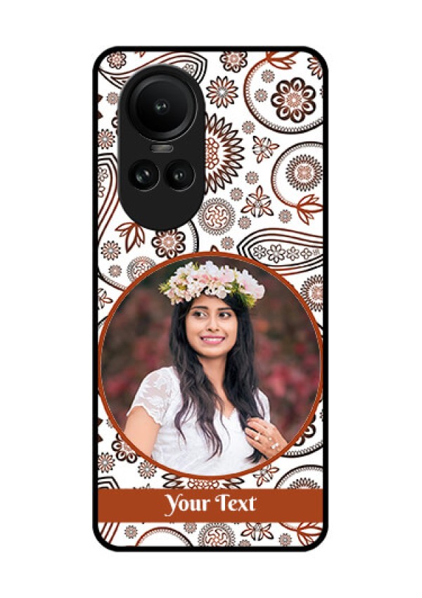 Oppo Reno 10 5G Custom Glass Mobile Case - Abstract Flower Design