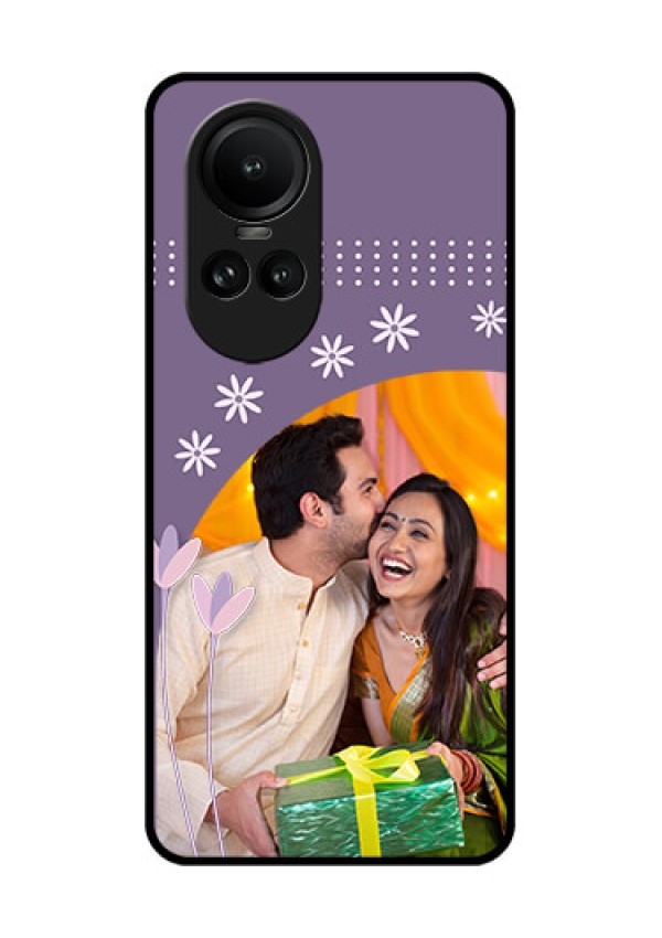 Oppo Reno 10 5G Custom Glass Mobile Case - Lavender flowers design