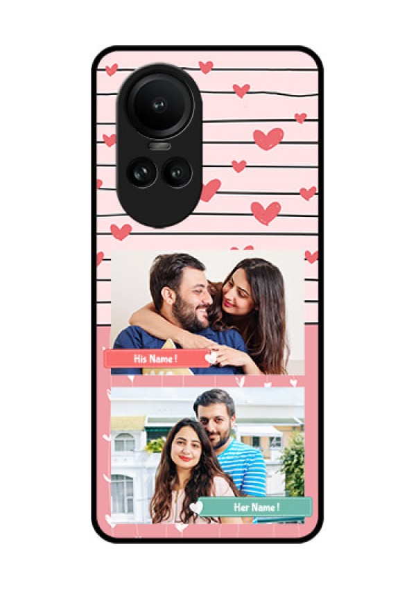 Oppo Reno 10 5G Custom Glass Mobile Case - Photo with Heart Design