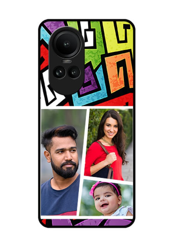 Oppo Reno 10 5G Custom Glass Phone Case - Graffiti pattern Design