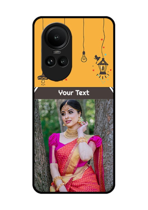 Oppo Reno 10 5G Custom Glass Mobile Case - with Family Picture and Icons