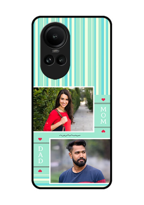 Oppo Reno 10 5G Custom Glass Phone Case - Mom & Dad Pic Design