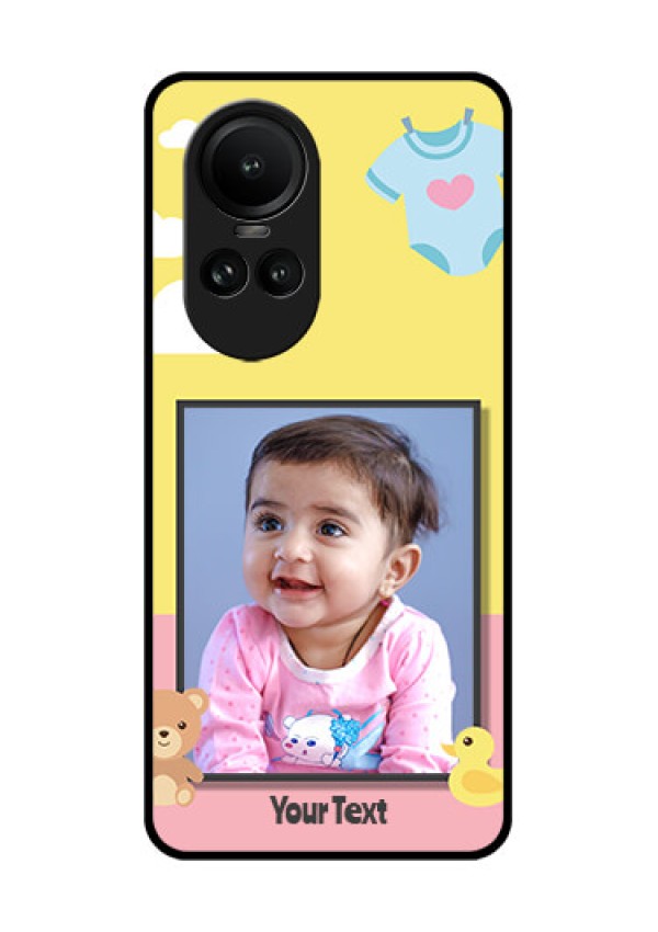 Oppo Reno 10 5G Photo Printing on Glass Case - Kids 2 Color Design