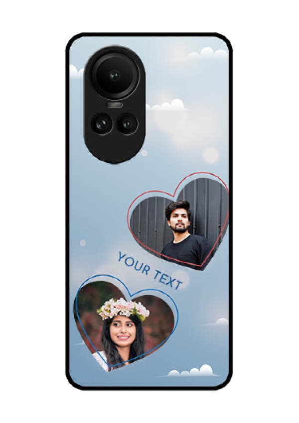 Oppo Reno 10 5G Custom Glass Mobile Case - Blue Color Couple Design