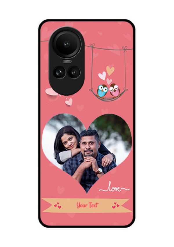 Oppo Reno 10 5G Personalized Glass Phone Case - Peach Color Love Design