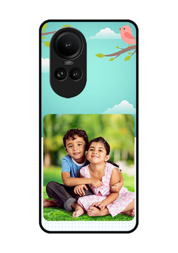 Oppo Reno 10 5G Photo Printing on Glass Case - Doodle love Design
