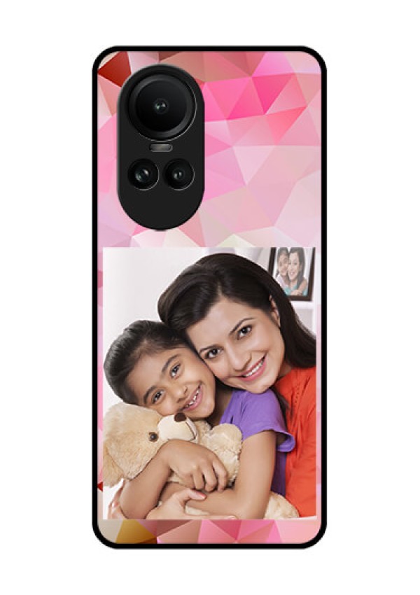 Oppo Reno 10 5G Photo Printing on Glass Case - Abstract Triangle Design