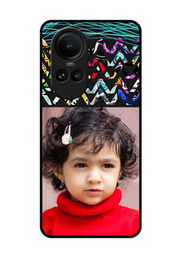 Oppo Reno 10 5G Personalized Glass Phone Case - Neon Abstract Design