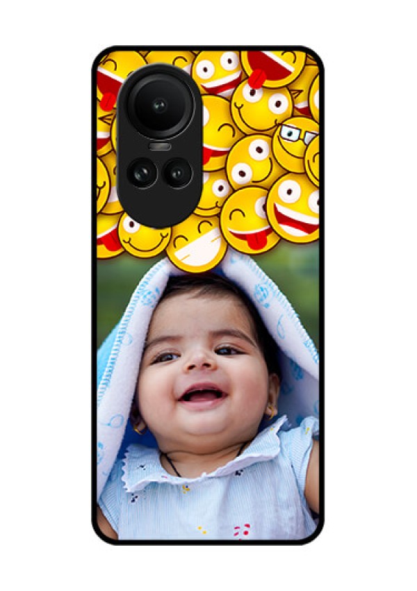 Oppo Reno 10 5G Custom Glass Mobile Case - with Smiley Emoji Design