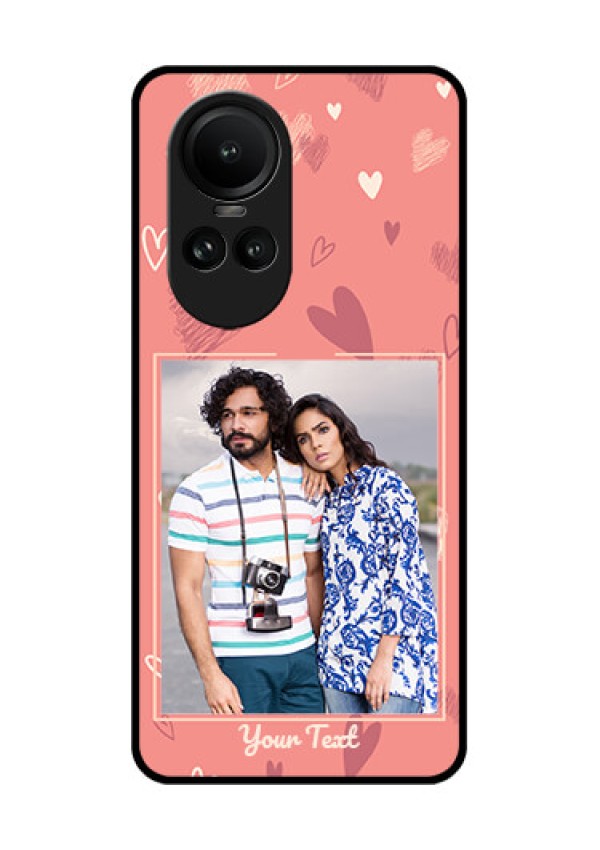 Oppo Reno 10 5G Custom Glass Phone Case - Love doodle art Design
