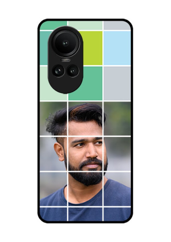 Oppo Reno 10 5G Photo Printing on Glass Case - with white box pattern