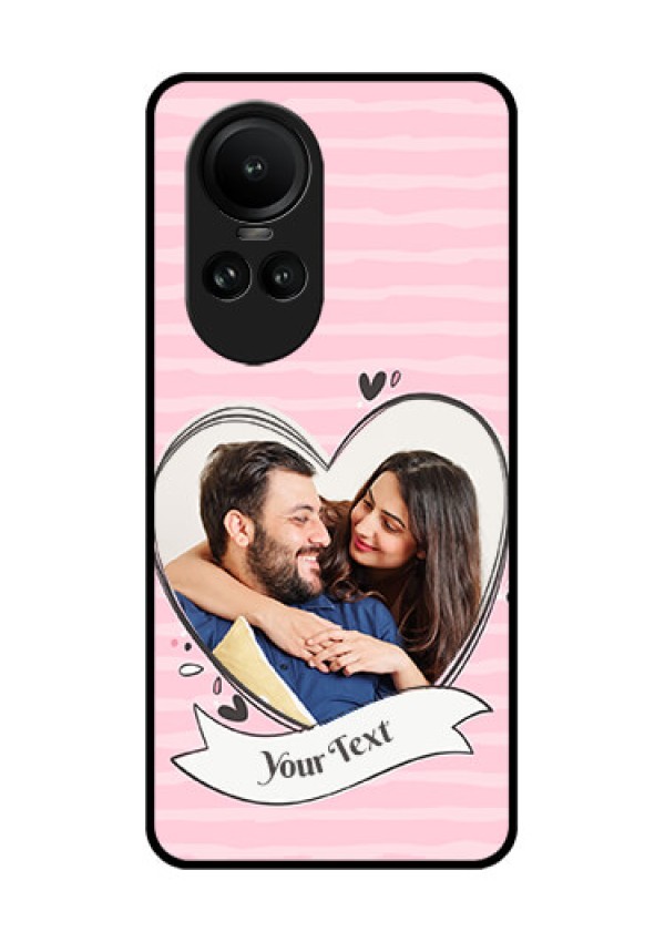 Oppo Reno 10 5G Custom Glass Phone Case - Vintage Heart Design