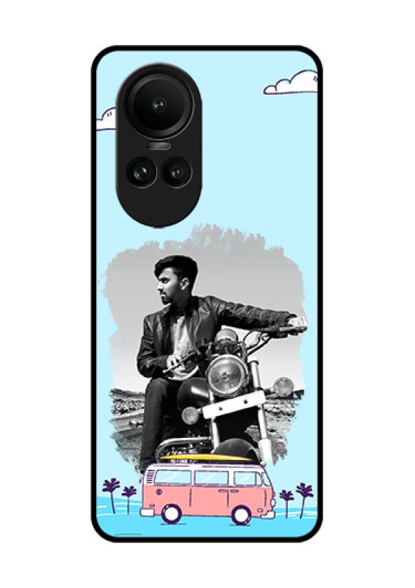 Oppo Reno 10 5G Photo Printing on Glass Case - Travel & Adventure Design